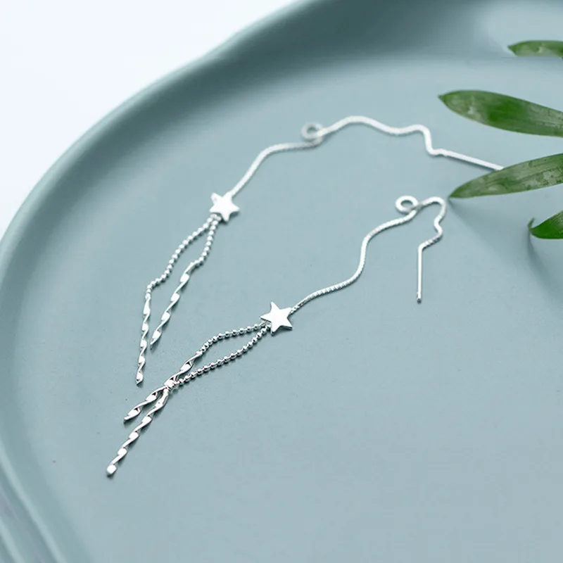 Женские длинные серьги-кисточки из серебра 925 пробы | Украшения и аксессуары