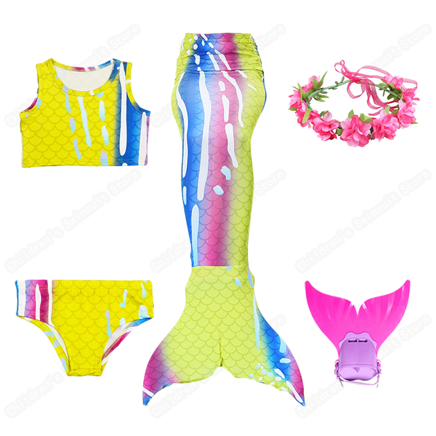 

Cosfans для девочек Купальник с хвостом Русалочки для детей, праздничное платье-пачка, костюм для выступлений для маленьких принцесс; Платье дл...