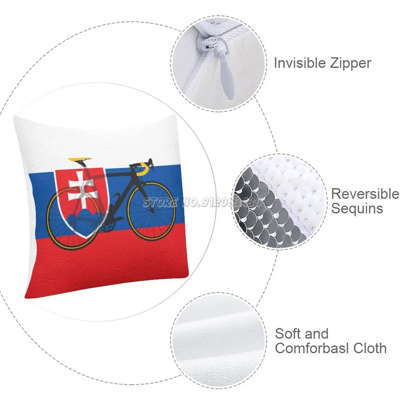 Флаг для велосипеда Словакия (большая выделка) блестящая подушка чехол наволочка