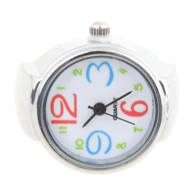 

Movement Quartz Finger Ring Watch Dial Round Arabic Stainless Steel 87HB
