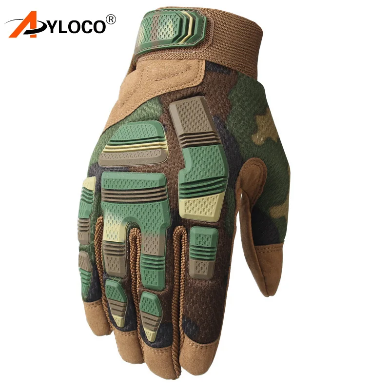 Мужские тактические резиновые перчатки с сенсорным экраном армейские из