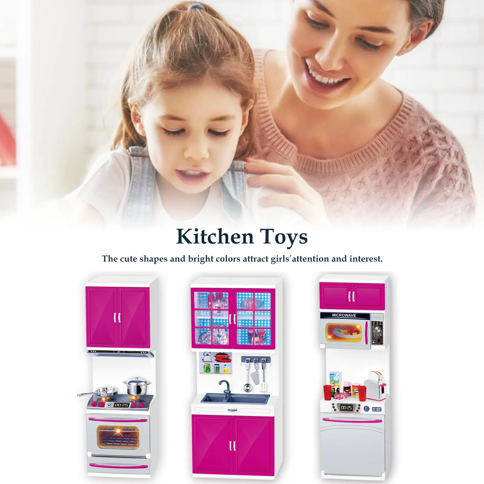

Mini Simulation Kitchen Microwave Oven Sink Play House Model Set Fun Mini Kitchen Funny Toy Set Gift For Children Indoor Playing