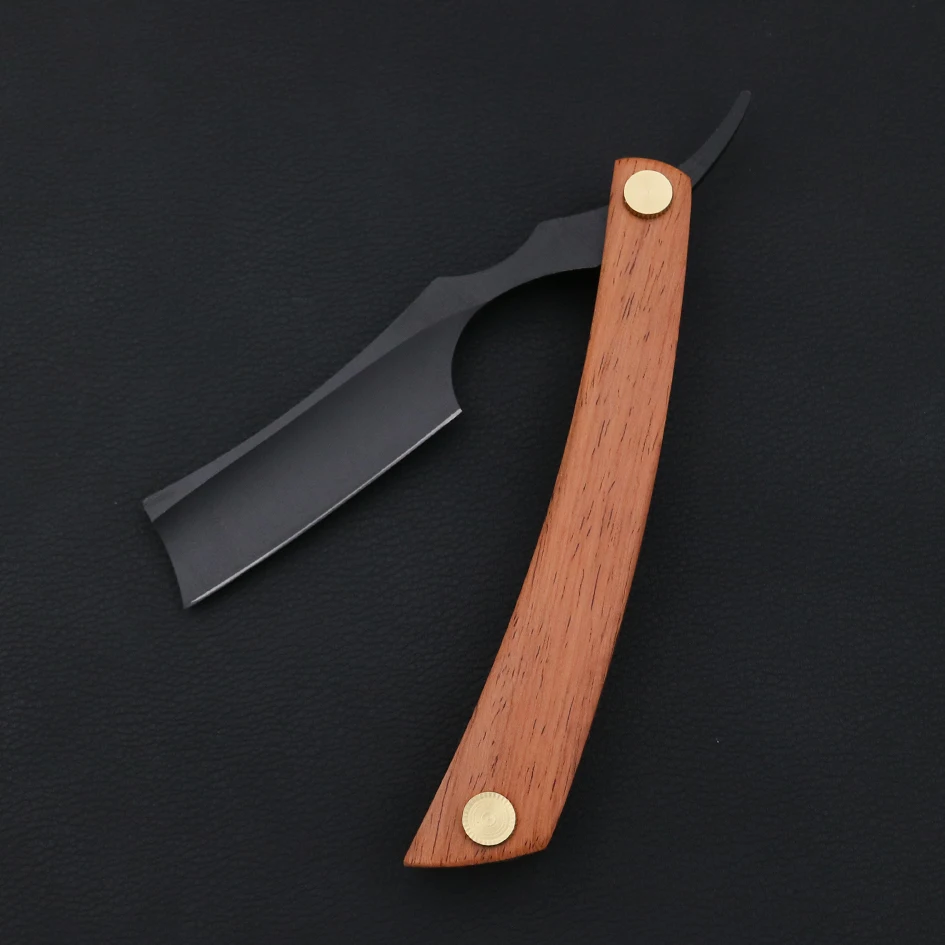 

NEW carbon steel barber shaving razor, classical Hair knifes Men's razors safety wood handle Hand polished blade Super sharp