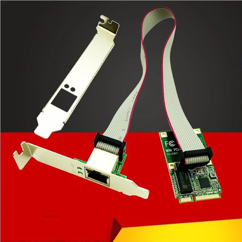 QINDIAN сетевая карта Mini PCI-E 1000 Мбит/с гигабитный Ethernet 10/100/1000M NIC RJ45 сетевой адаптер