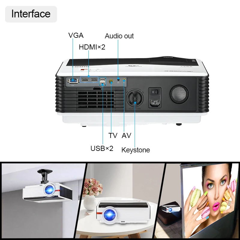 Caiwei A9/A9AB умный Android WiFi lcd светодиодный проектор 1080p домашний кинотеатр 5000 люмен Full HD видео мобильный проектор для смартфонов ТВ