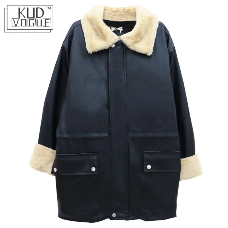 Осенне-зимняя винтажная куртка в стиле панк кожаная женская Байкерская