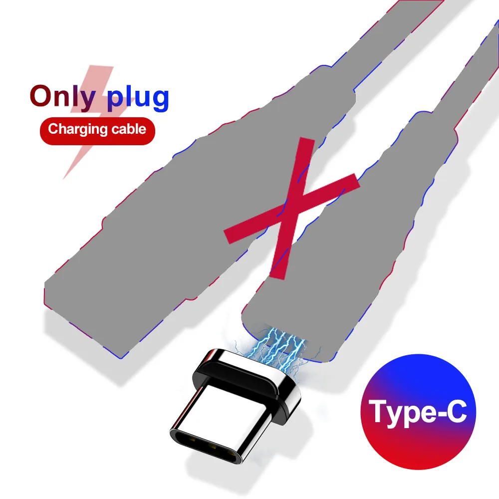 type c plug no cable Магнитный кабель Marjay Micro usb type C для быстрой зарядки телефона Micro usb type-C магнитное зарядное устройство USB C для iphone huawei xiaomi кабель - Цвет: type c plug no cable