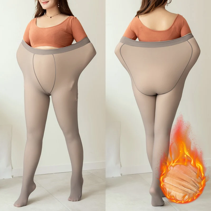

Legs Fake Translucent stockings Warm Fleece Pantyhose Thicken High elasticity Slim Stretchy Winter Outdoor tights ropa mujer New