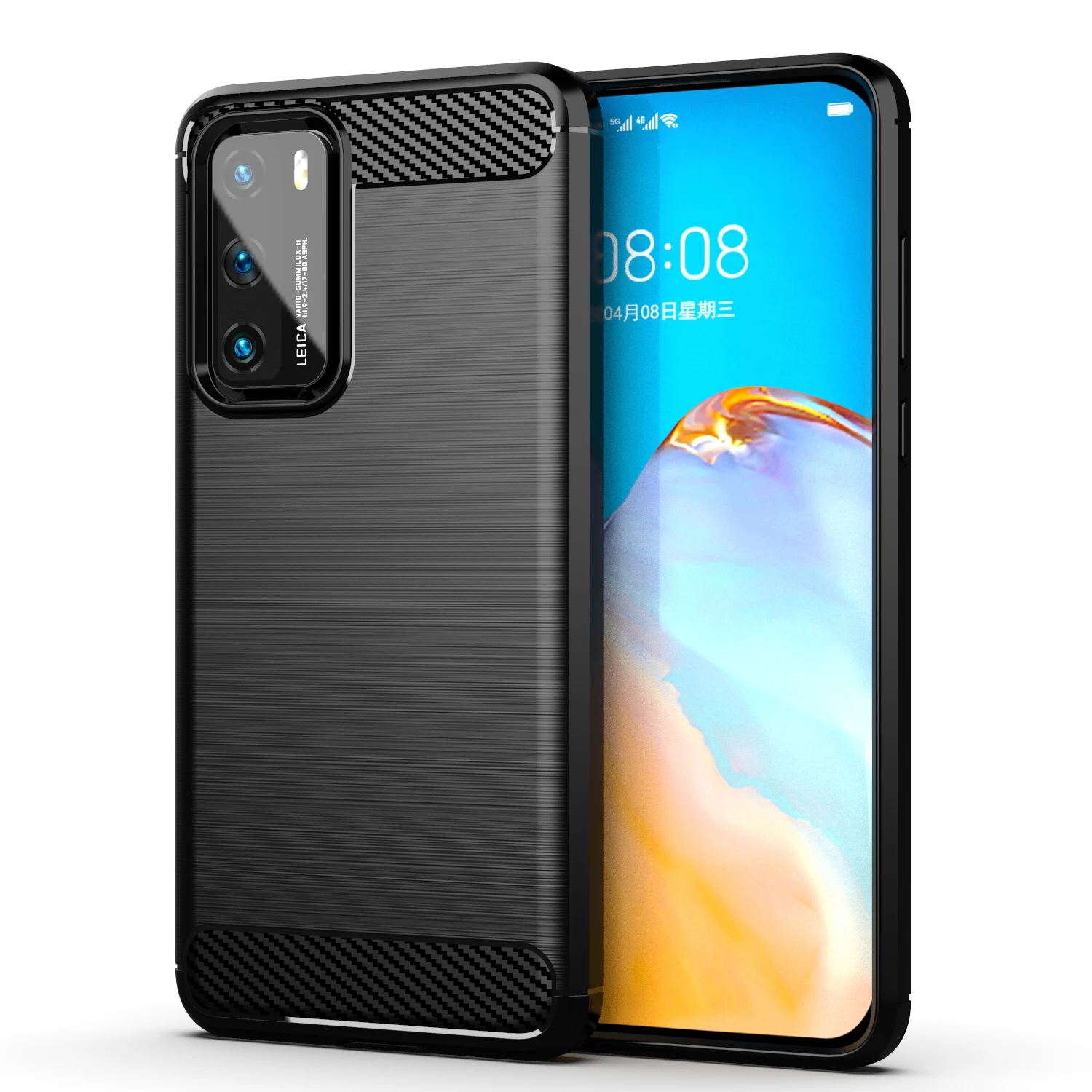 

For HUAWEI P 50 40 30 20 10 PRO Plus Lite Brushed Texture Phone Case Shockproof Cover Carbon Fiber Luxury Case