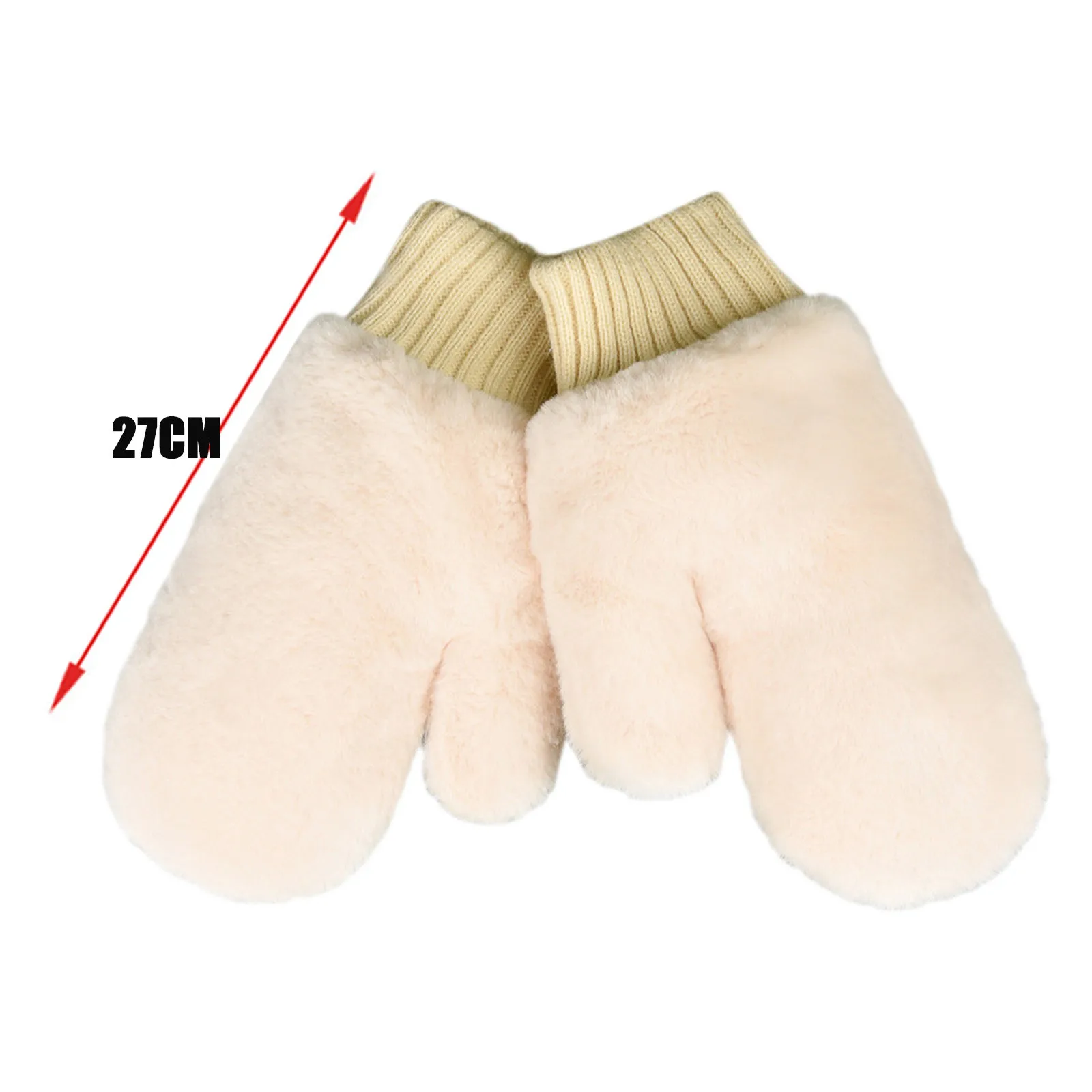 

Women's Winter Gloves Warm Lining - Cozy Warmer Plush Thick Gloves Mittens Female Korean version of solid color girls mittens