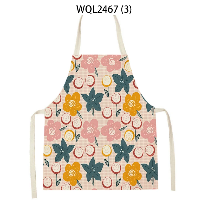 

Plant Fruit Tree Leaf Women Apron for Home Decorative Kitchen Chef Pinafore Flower Leaves Cooking Bib Aprons Fartuchy Tablier