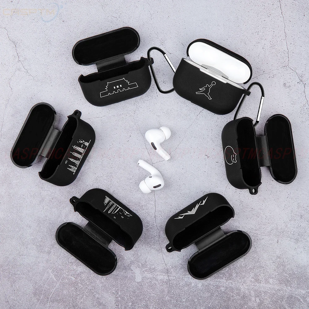Защитный чехол для Airpods Pro беспроводной Bluetooth наушников мягкий силиконовый черный