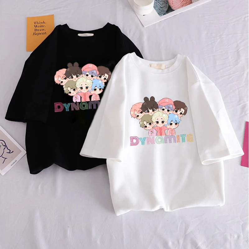 

New Album Dynamite Kpop Harajuku T Shirt Women Ulzzang Korean Style Graphic T-shirt Casual Hip Hop Tshirt Fashion Top Tee Female