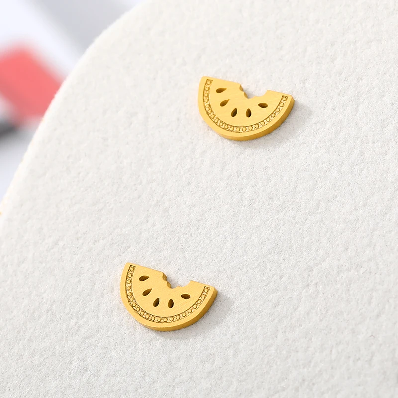 

Summer Jewelry Watermelon Studs Earrings For Women Kids Stainless Steel Fruit Earrings Jewelry Party Gifts For Girlfriend Bijoux
