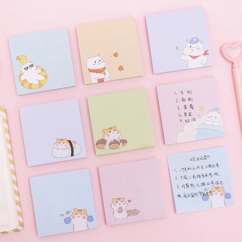 12 упаковок Kawaii мультяшный хомяк бумажный блокнот Блокнот записная книжка