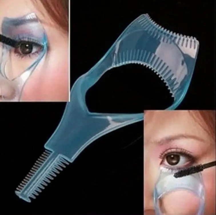 

Eyelash comb 5 in 1 pink mascara applicator template eyeliner models guide card shaping kit makeup