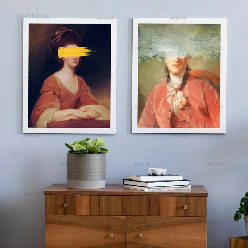 

Картина с изменениями, современный портрет, художественные принты, настенные художественные холсты, винтажные постеры и картины, галереи, н...