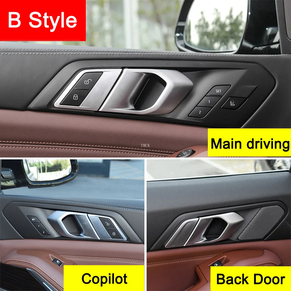 

2 Models Carbon Fiber For BMW X5 G05 2019 Car-Styling Interior Door Handle Bowl Cover Trim Decorative Frame Stickers Accessories
