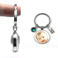 personalizeds photo keychain loved one photo of your baby child mom dad pendants custom grandparent gift for family member gift