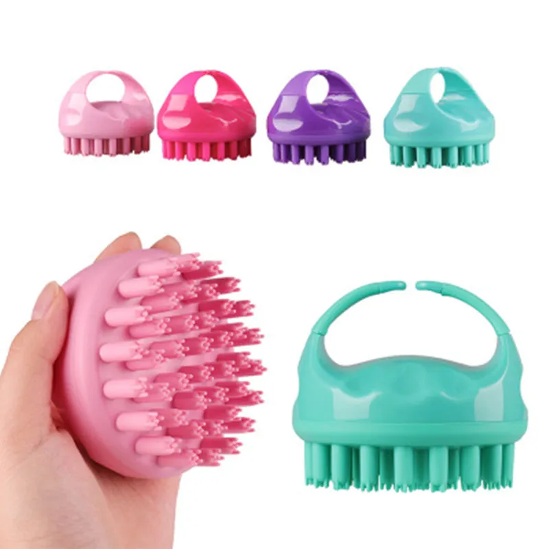 

Hair Scalp Massager Combs Comfortable Soft Silicone Shampoo Brush Handheld Dandruff Brush Exfoliating Treatment Washing Styling