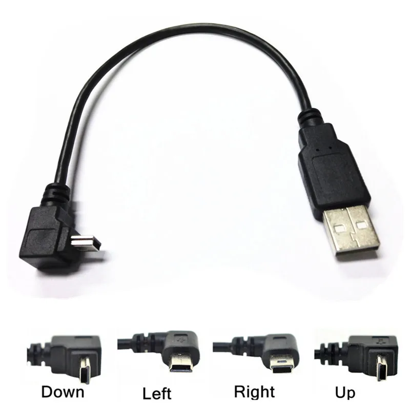 Usb кабель для передачи данных A Male to Mini USB B 5Pin 90 градусов вверх и вниз влево вправо
