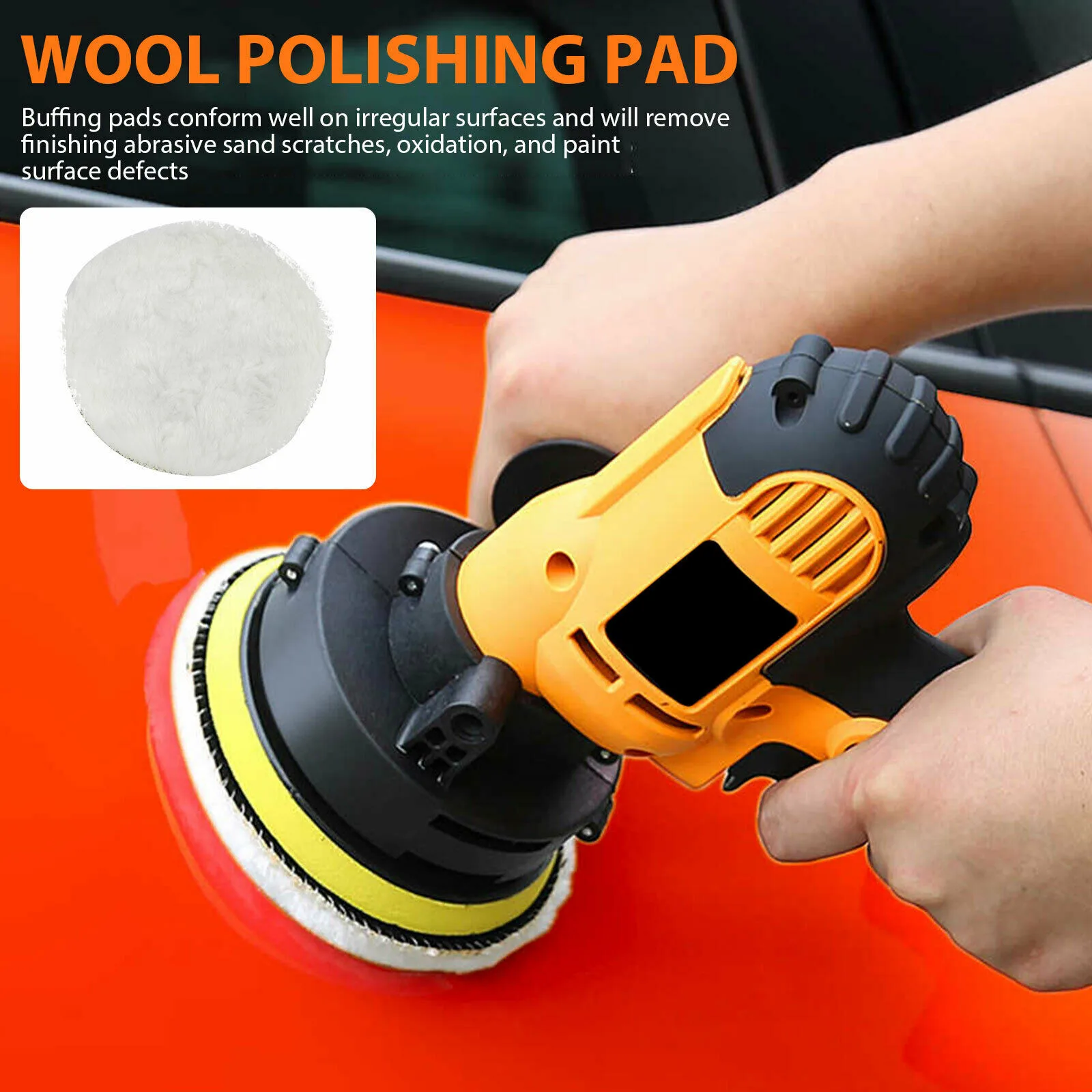 

Soft Car Universal Polishing Pad Replacement White Wool 2pcs Accessory Buffer