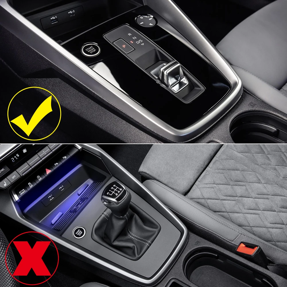 

For Audi A3 8Y 2020 2021 2022 ABS Carbon Fiber Gear Shift Panel Cover Protector Car Accessories