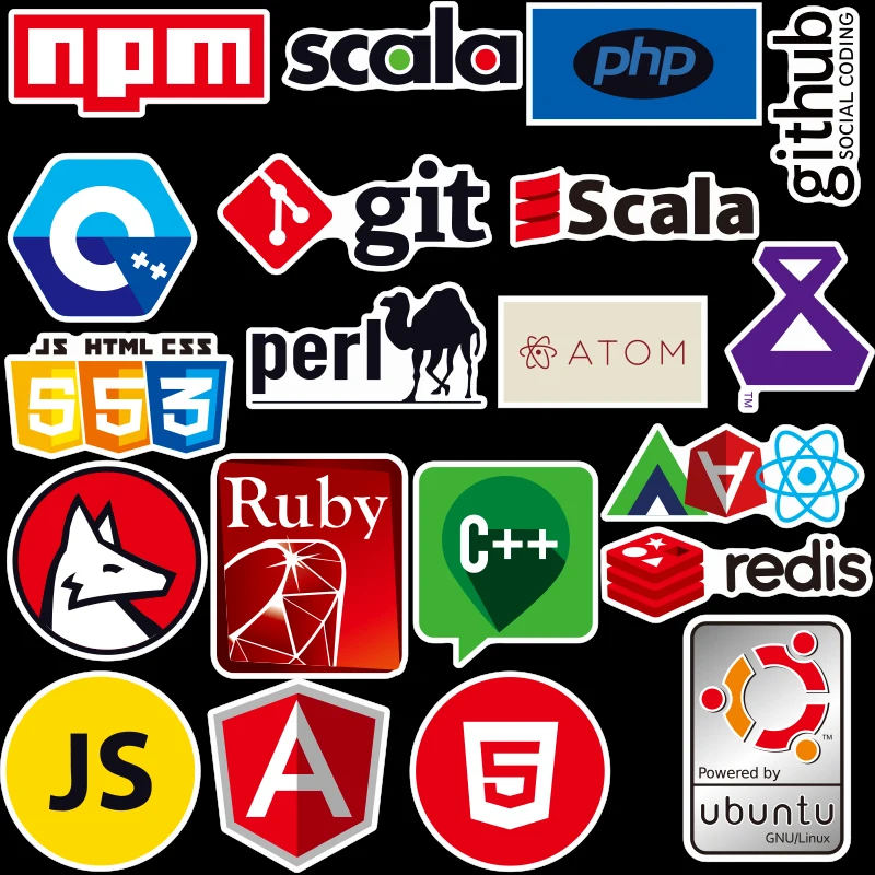 100 шт. интернет Java JS Php Html облачный Docker Bitcoin язык программирования приложение