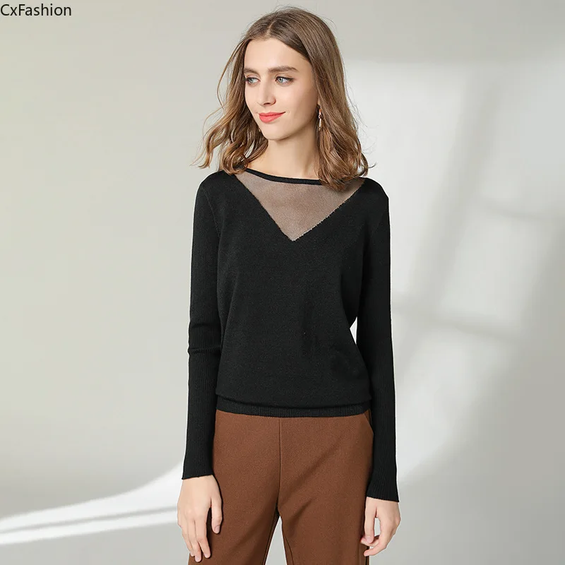 CxFashion женский свитер шерсть вязаный теплый весна осень зима пуловер сексуальный