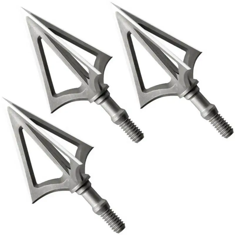 

12pcs Steel Hunting Broadhead 3 Blade 100 Grain Arrowhead Screw Tips Points Bow Hunting Arrow Head Shooting Arrowheads Archery
