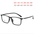 Очки для близорукости TR90 для мужчин и женщин, удобные литературные квадратные короткие очки с большой оправой, с диоптриями от-0,5,-1,0,-1,5 до-6,0