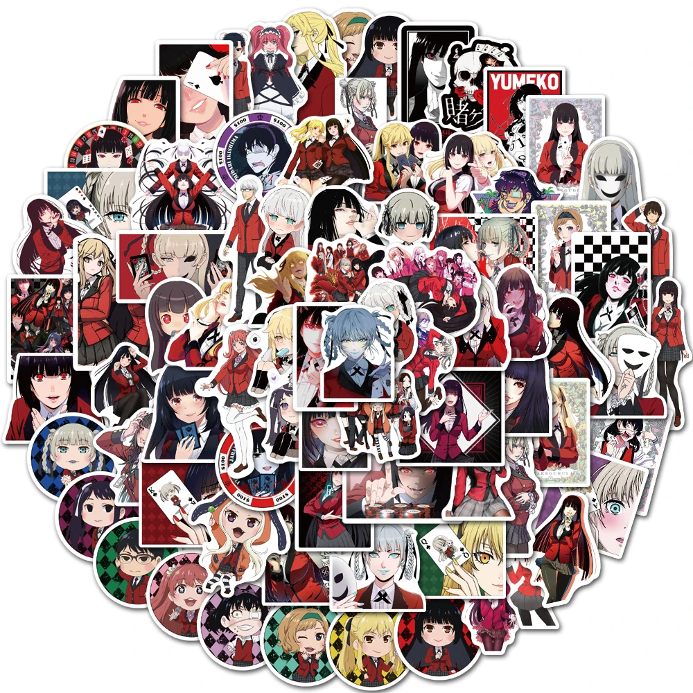

10/30/50/100Pcs Anime Kakegurui Sticker Waterproof Gambler Stickers to DIY Laptop Refrigerator Guitar Skateboard Stickers