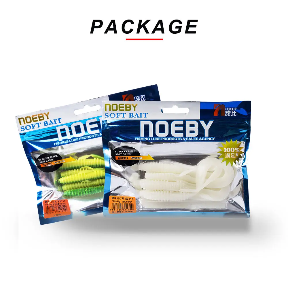 NOEBY Мягкая приманка S3117 6 шт. 4 u образный хвост см 8 10 14 силиконовая наживка для