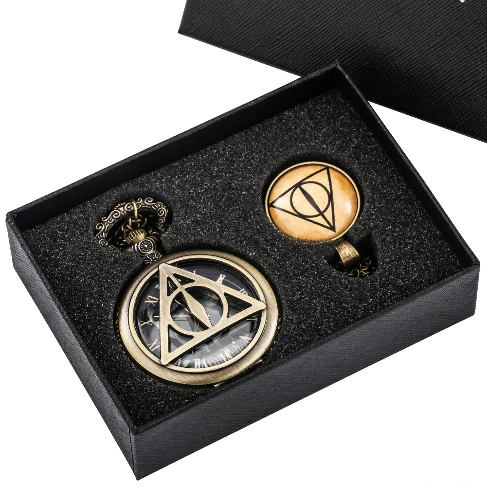 Модные карманные часы бронзовые треугольные масонские кварцевые флип-часы