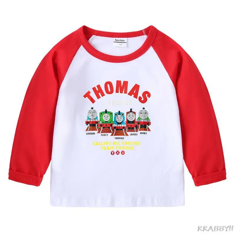 Детская футболка THOMAS От 2 до 12 лет Осенняя детская одежда рубашка с мультяшным