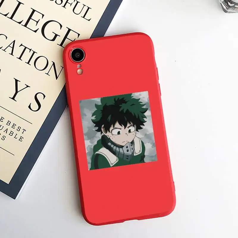 

My Hero Academia japanese art luxury Phone Case shell Candy Color for iPhone 6 7 8 11 12 s mini pro X XS XR MAX Plus