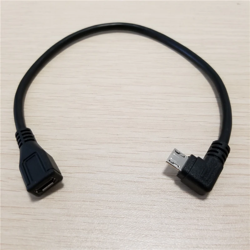 

Удлинитель micro usb b 5pin 5p «Папа-мама» под прямым углом 90 градусов, 25 см