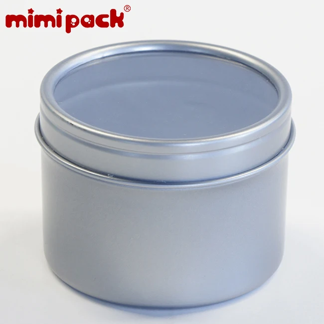Mimipack маленькие глубокие круглые банки с прозрачным окном и верхней крышкой, жестяная упаковка, коробки для часов, пищевые банки, 24 упаковки(6 цветов - Цвет: Silver Grey