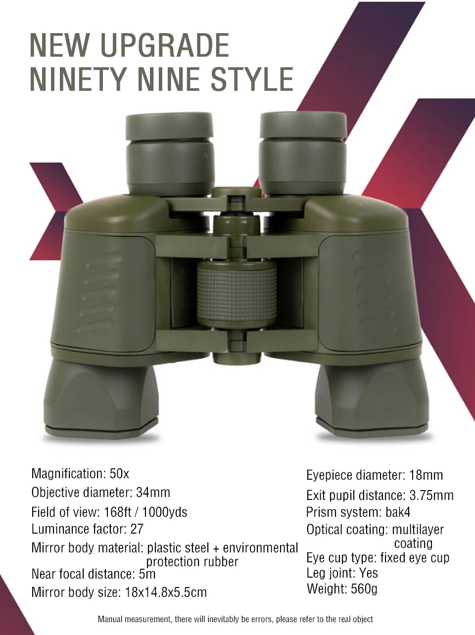 Мощный бинокль с дальномером типа 99 профессиональный астрономический BAK4 Prism |