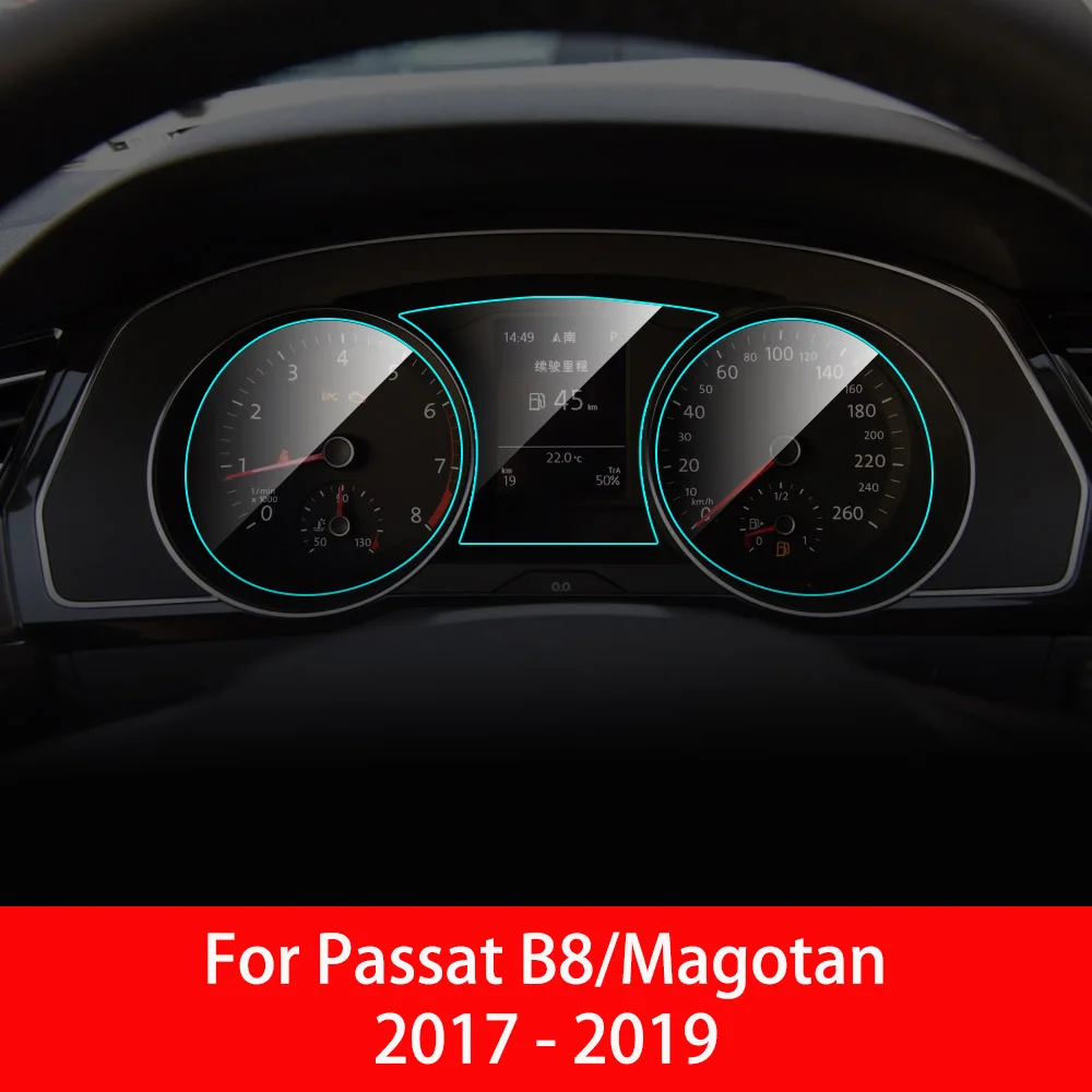 For Passat B8 17-19 Автомобильная панель для инструментов, Защита экрана для Volkswagen VW Passat B7 B8 Magotan, автомобильная интерьерная Мембрана для приборной панели, защитная пленка из ТПУ - Название цвета: For Passat B8 17-19