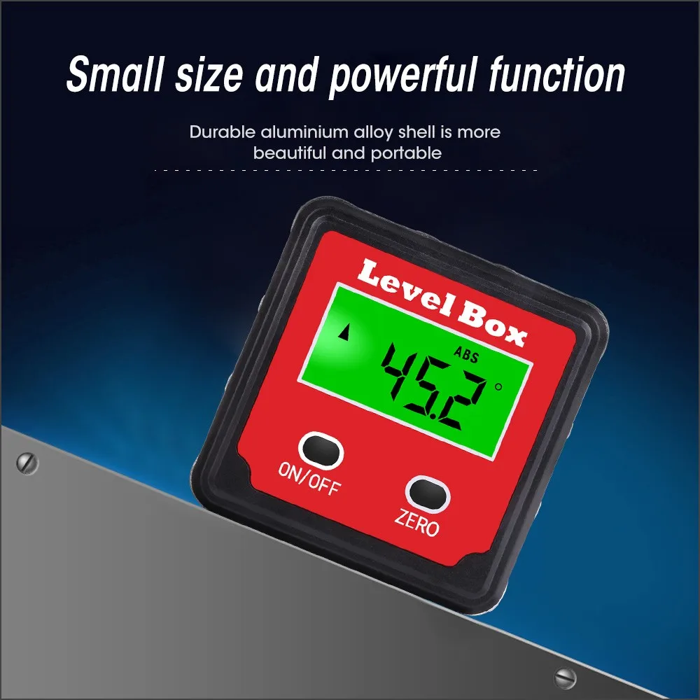 

360 Degree Mini Digital Protractor Inclinometer Electronic Level Box Magnetic Precision Goniometer Magnet Tilt Measuring Tools