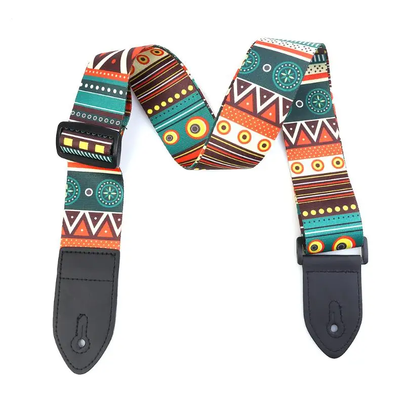 

Yellow/Red Polyester Guitar Straps with PU Leather Ends Adjustable Guitar Belts for Electric Acoustic Guitar Products