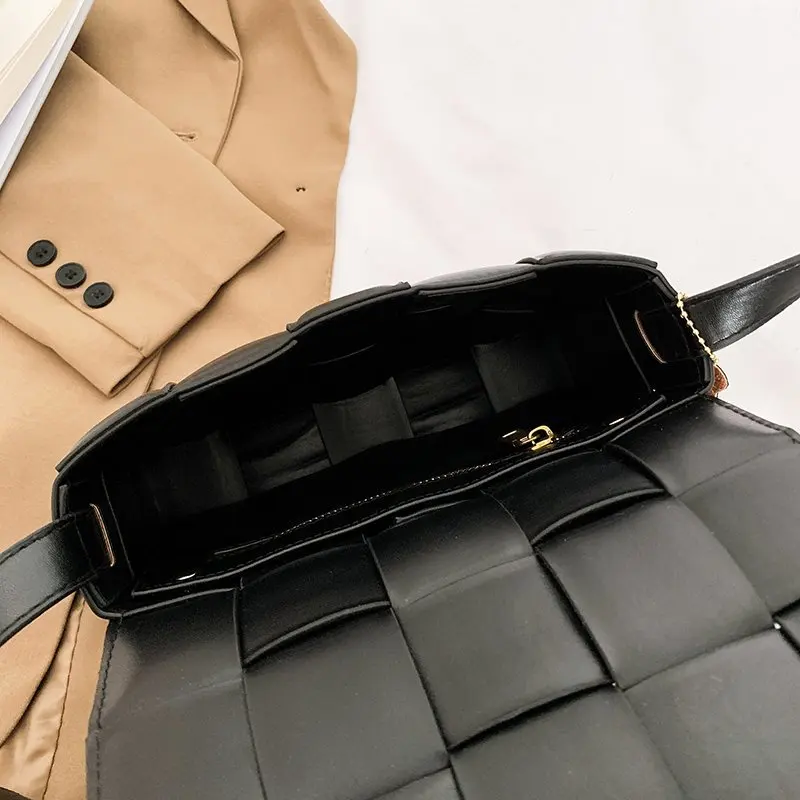 

Women Crossbody Bag Weave Flap Bags For Women 2020 High Quality Leather Shoulder Messenger Bags Female Small Handbag And Purse