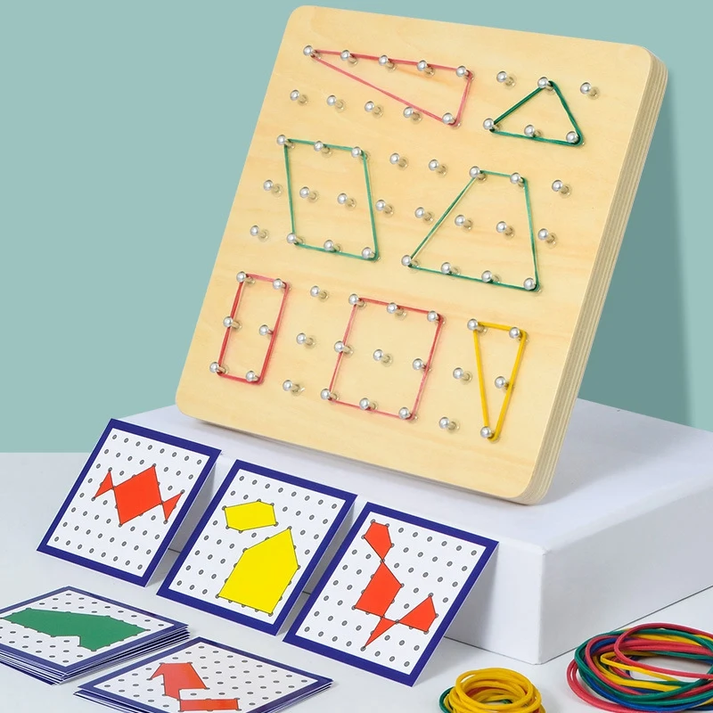

Montessori Teaching Aids Geometric Creative Nail Board Children's Early Education Toys Educational Mathematics Wooden Nail Board