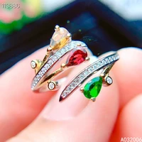 kjjeaxcmy fine jewelry 925 sterling silver inlaid natural tourmaline ring delicate new female ring popular support test