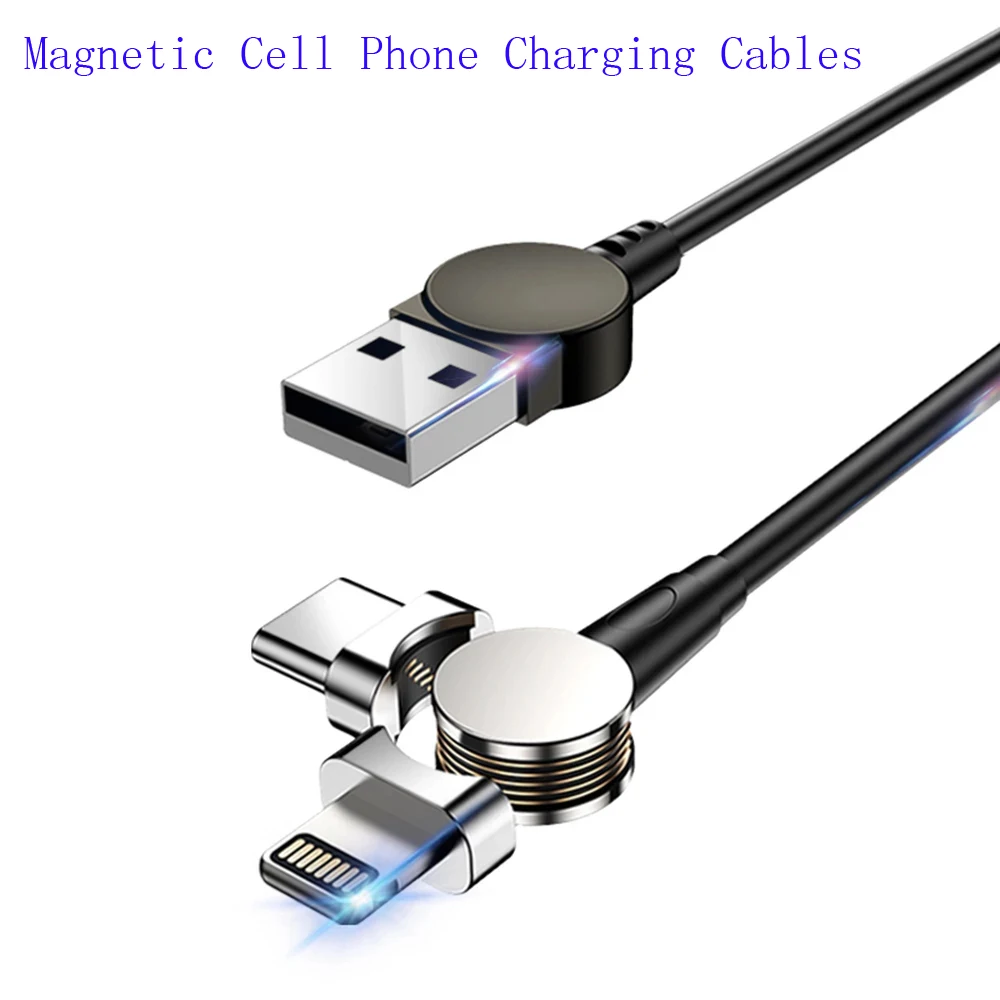Магнитный usb-кабель для зарядного устройства с разъемом type-C, зарядный кабель для сотового телефона, 2 в 1, вращающийся кабель для iPhone XR, быстрая зарядка, Micro USB