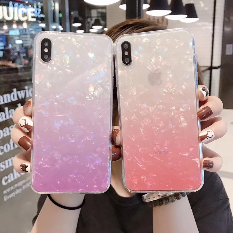 Роскошный Блестящий глянцевый мраморный чехол для iPhone 11 7 8 Plus XR XS MAX 6 s 11Pro Max