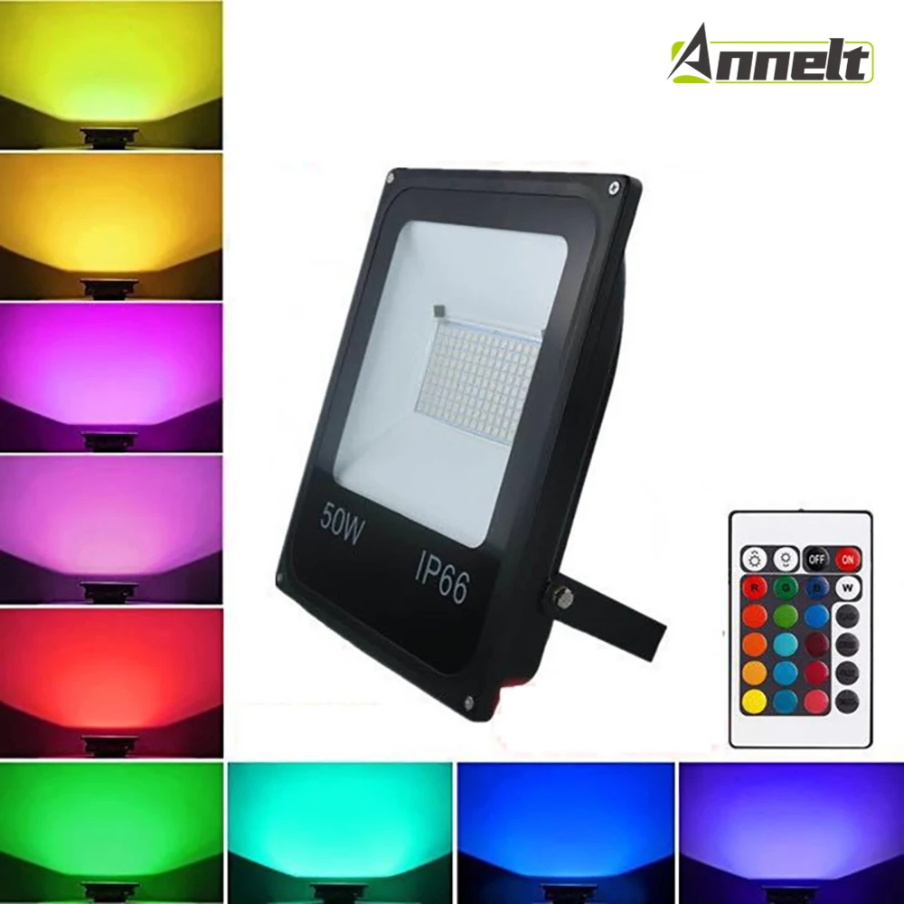 

20W 30W 50W Светодиодный прожектор светильник переменного тока 220V RGB пульт дистанционного управления Управление Цвет изменение напольный свети...