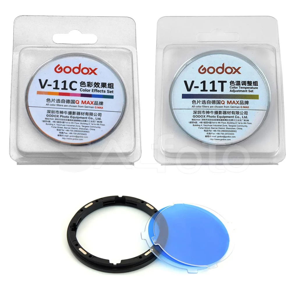 Godox V-11C V-11T 30 шт. Speedlite цветной фильтр комплект V11C V11T цвета прибор для определения температуры AK-R16 крепление для круглой вспышки V1 H200R AK-R1 - Цвет: V-11C V-11T  AK-R16