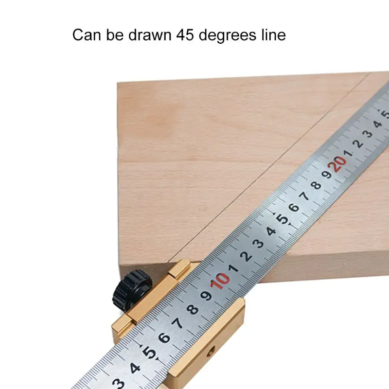 

45 Degree Angle Scribe Woodworking Line Scriber Carpenter Locator for Steel Ruler Gauge Woodworking Tools